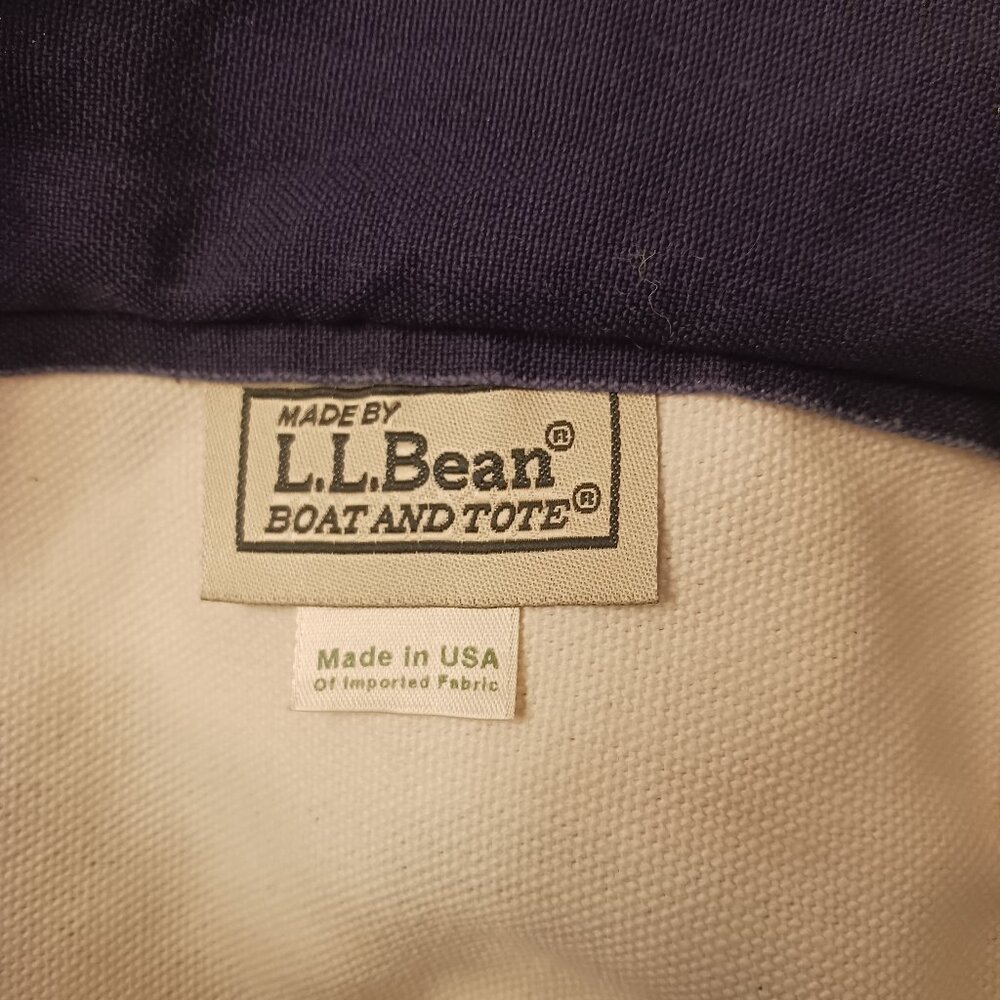 LL Bean pink navy stripe canvas medium usa - Picture 7 of 7